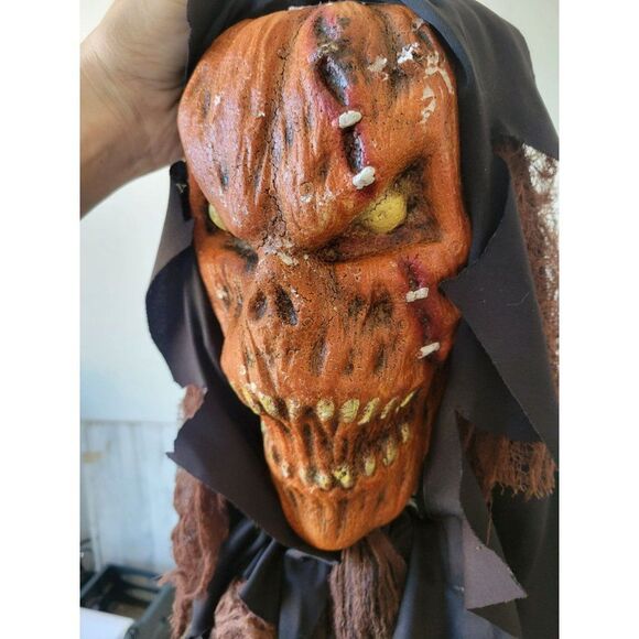 Orange hanging skeleton Halloween props scary long decor vintage - Picture 10 of 10